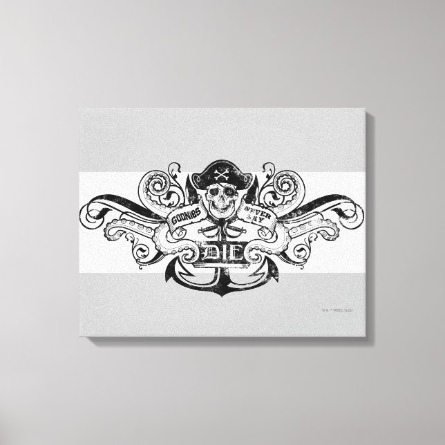 Lienzo La insignia de los piratas "Nunca digas morir" (Anverso)