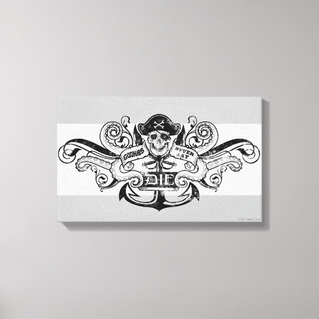 Lienzo La insignia de los piratas "Nunca digas morir" (Anverso)