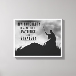 Lienzo La invencibilidad es una cuestión de paciencia y e