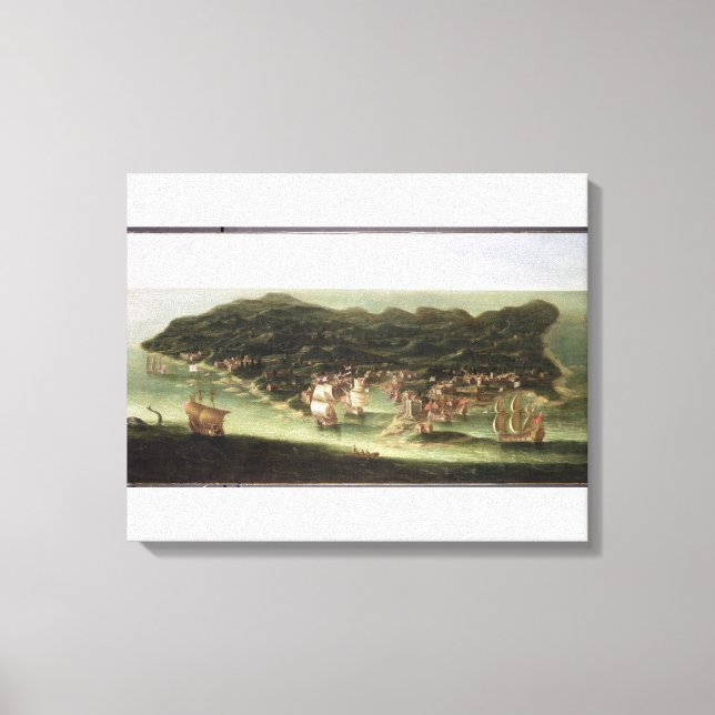 Lienzo La isla de Barbados, c.1694 (petróleo en lienzo) (Anverso)