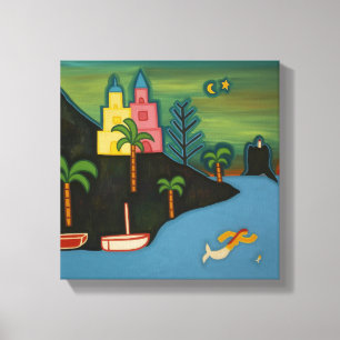 Lienzo La isla volcánica 2008