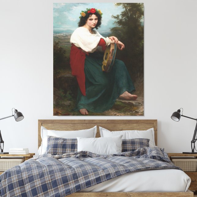 Lienzo La italiana con el tamboril (1872) (Insitu(Dormitorio))