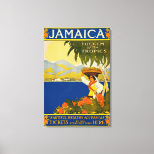Lienzo La Jamaica de la Vintage, la joya de los trópicos