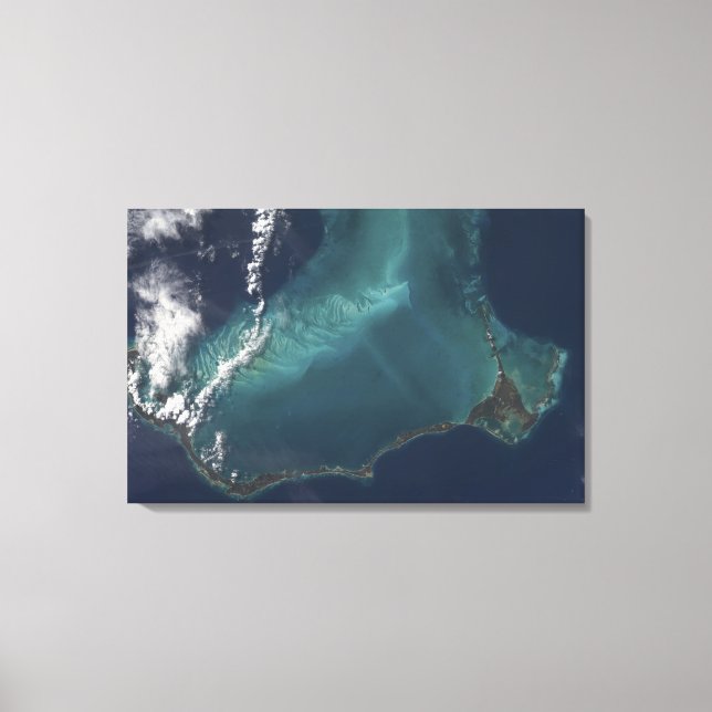 Lienzo La larga y estrecha isla Eleuthra de las Bahamas (Anverso)
