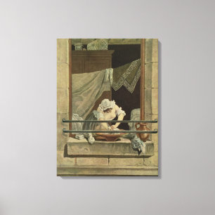 Lienzo La lavandera, grabada por J. Laurent Julien (c1