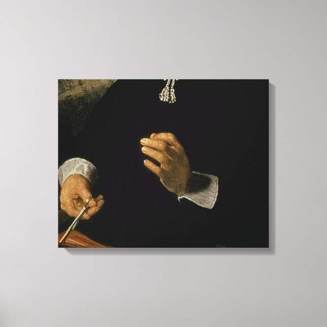 Lienzo La lección de anatomía del Dr. Nicolaes Tulp, 1632 (Anverso)