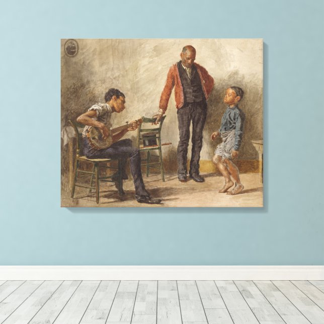 Lienzo La lección de baile de Thomas Eakins (Insitu (piso de madera))