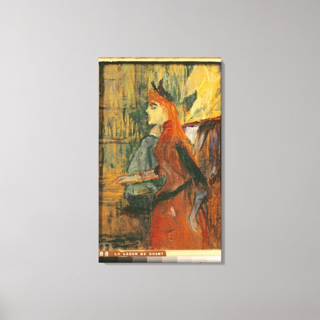 Lienzo La lección de canto, 1882 (Anverso)