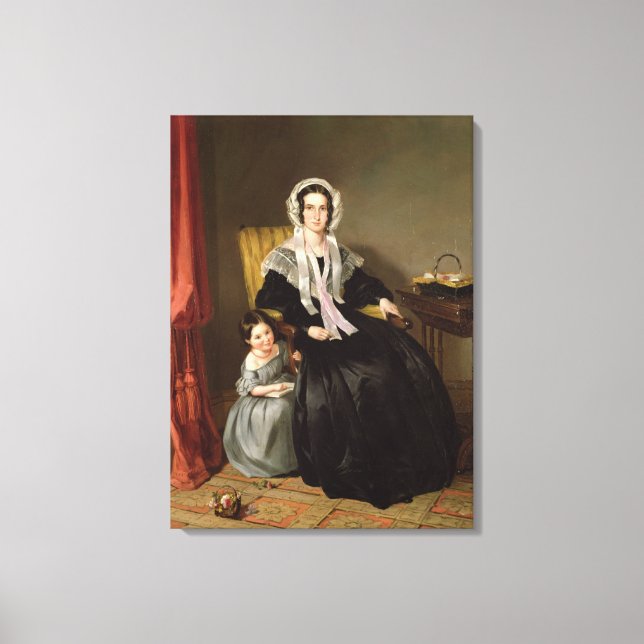 Lienzo La lección de lectura (Anverso)