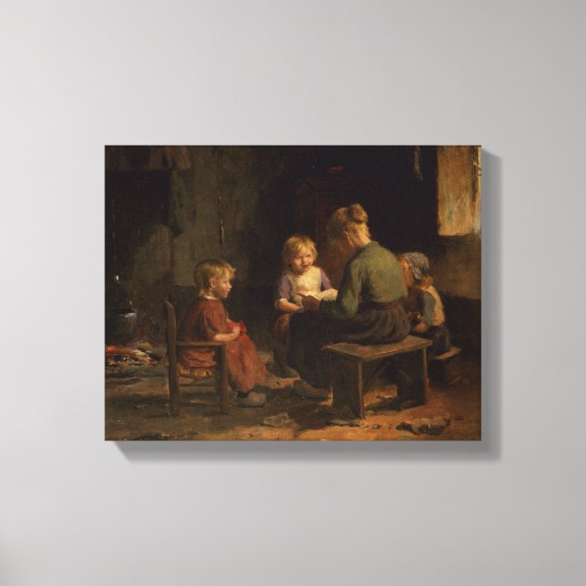 Lienzo La lección de lectura (Anverso)