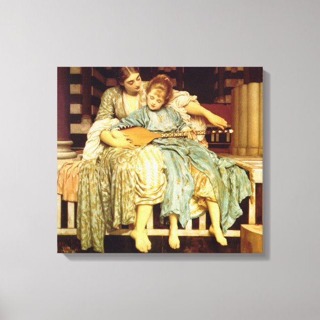Lienzo La lección de música de Frederic Leighton (Anverso)