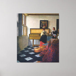 Lienzo La lección de música de Juan Vermeer (circa1663)