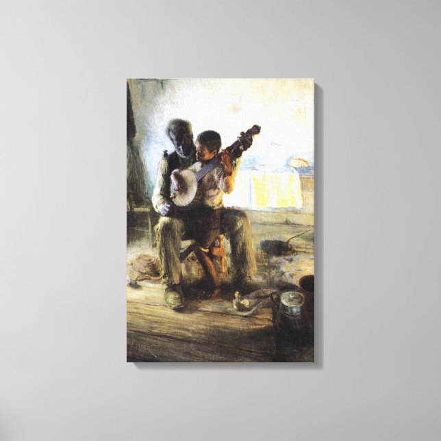 Lienzo La lección del banjo (Anverso)
