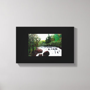 Lienzo La leche batida cae en negro