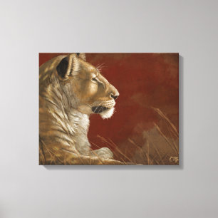Lienzo La leona en la pintura digital del Sombreado