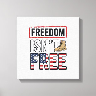 Lienzo La libertad no es gratis Diseño de camiseta patrió