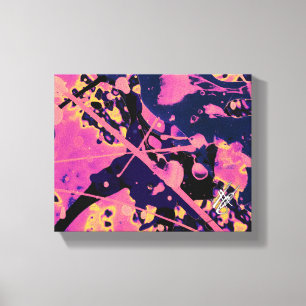 Lienzo La limpieza rosa negro salpicadura abstracta