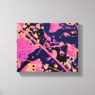 Lienzo La limpieza rosa negro salpicadura abstracta
