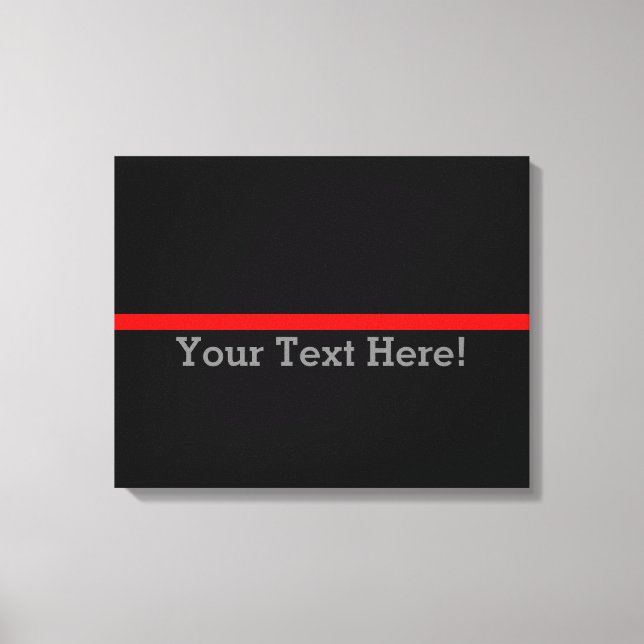 Lienzo La Línea Roja Simbólica Delgada Personaliza Esto (Anverso)