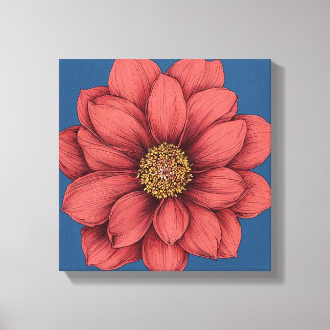 Lienzo La llamativa Dahlia Roja (Anverso)