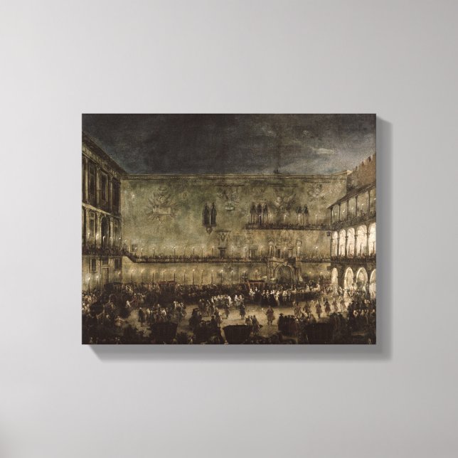 Lienzo La llegada de la princesa Amelia de Sajonia, en un (Anverso)
