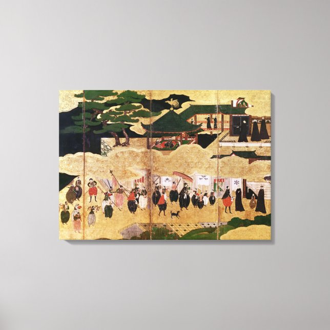 Lienzo La llegada de los portugueses a Japón 2 (Anverso)