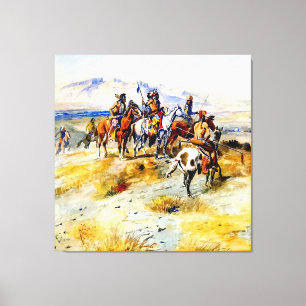 Lienzo “La llegada del hombre blanco” de Charles M Russel