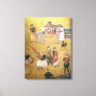 Lienzo La llegada del portugués en Japón