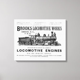 Lienzo La locomotora de vapor de los arroyos funciona