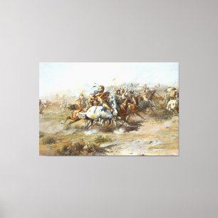Lienzo La lucha de Custer Batalla Charles Marion Russell