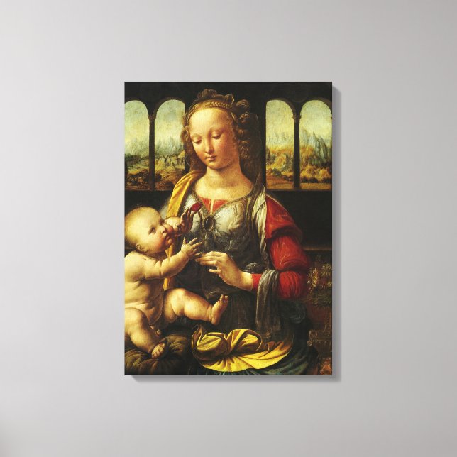 Lienzo La Madonna del clavel de Leonardo da Vinci (Anverso)