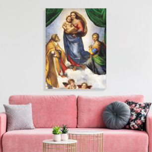 Lienzo La Madonna Sixtina Rafael