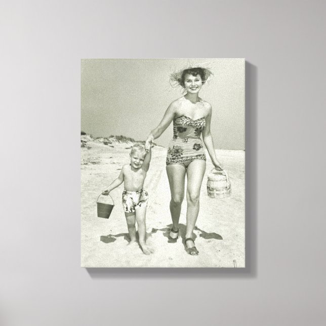 Lienzo La madre y el hijo caminando (Anverso)