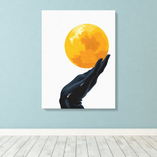 Lienzo La main noir qui porte le monde en couleur
