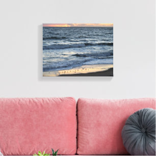 Lienzo La majestuosa salida del sol sobre el océano