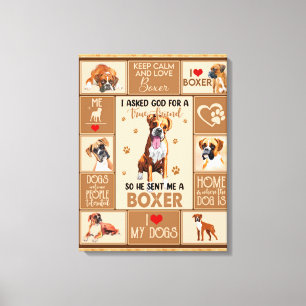 Lienzo La manta de perro de la Boxer personalizada,
