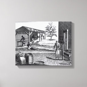 Lienzo La manufactura del tabaco en diversas ramas