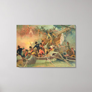 Lienzo La marina de guerra inglesa que conquista una nave