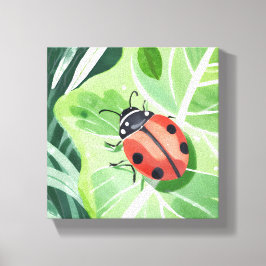 Lienzo La Mariquita | Pintura Acuarela Bonita