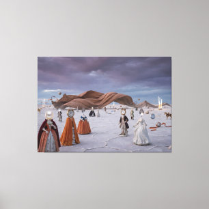 Lienzo La mascarada del tiempo: un sueño barroco surreali