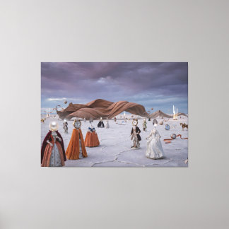 Lienzo La mascarada del tiempo: un sueño barroco surreali