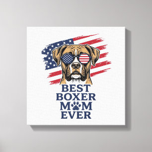 Lienzo La Mejor Camiseta Patriótica para Mamá de Boxer_1