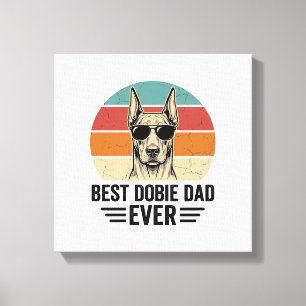 Lienzo La Mejor Camiseta Vintage de Doberman para Papá Do