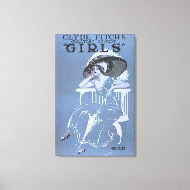 Lienzo La mejor comedia de Clyde Fitch, el teatro "Chicas (Anverso)
