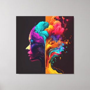 Lienzo La mente de una mujer en movimientos de flujo.