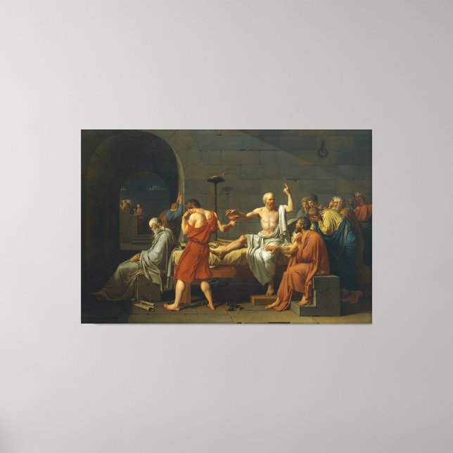 Lienzo La muerte de Sócrates por Jacques-Louis David 1787 (Anverso)