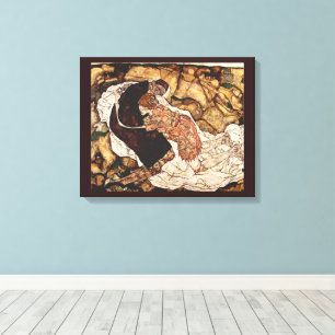Lienzo La Muerte y la Doncella de Egon Schiele