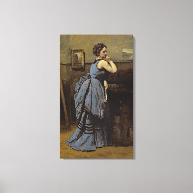Lienzo La mujer en azul, 1874 (Anverso)