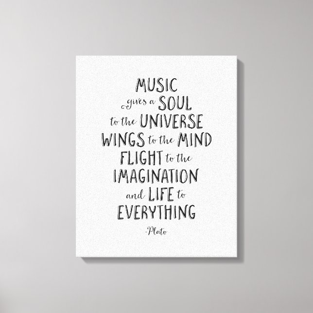 Lienzo La Música Da Alma Al Universo, Cita Plata Ca (Anverso)