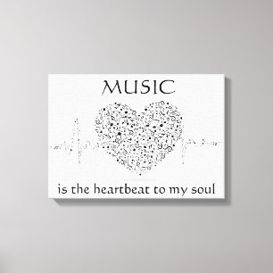 Lienzo La música es el latido de mi Personalizado Soul